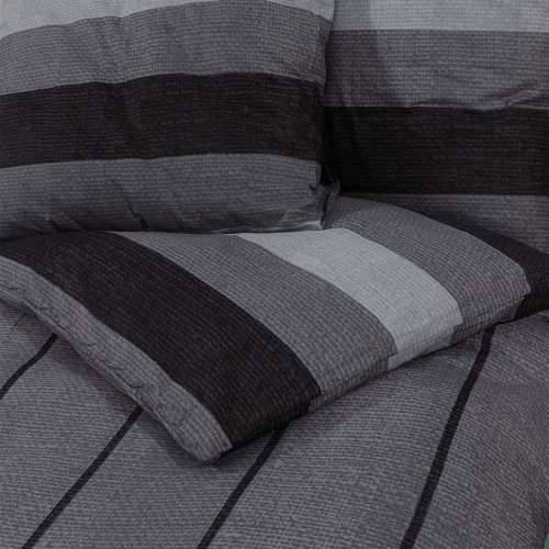 Set posteljine za poplun tamnosivi 220 x 240 cm pamučni - Tamno siva 220 x 240 cm + 65 x 65 cm 2 1 Cijena