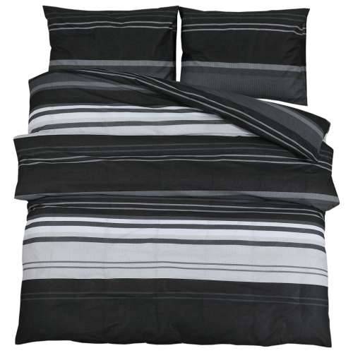 Set posteljine za poplun crno-bijeli 220 x 240 cm pamučni - Crne pruge 220 x 240 cm + 65 x 65 cm 2 1 Cijena