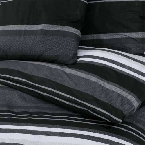 Set posteljine za poplun crno-bijeli 220 x 240 cm pamučni - Crne pruge 220 x 240 cm + 65 x 65 cm 2 1 Cijena