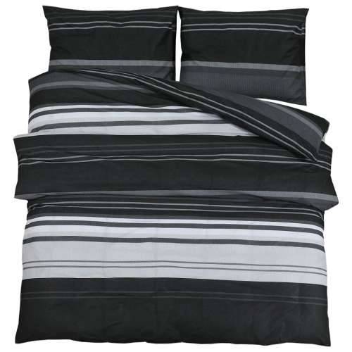 Set posteljine za poplun crno-bijeli 260 x 220 cm pamučni - Crne pruge 260 x 220 cm + 50 x 75 cm 2 1 Cijena
