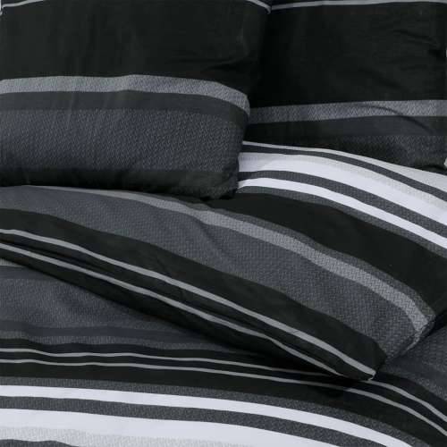 Set posteljine za poplun crno-bijeli 260 x 220 cm pamučni - Crne pruge 260 x 220 cm + 50 x 75 cm 2 1 Cijena