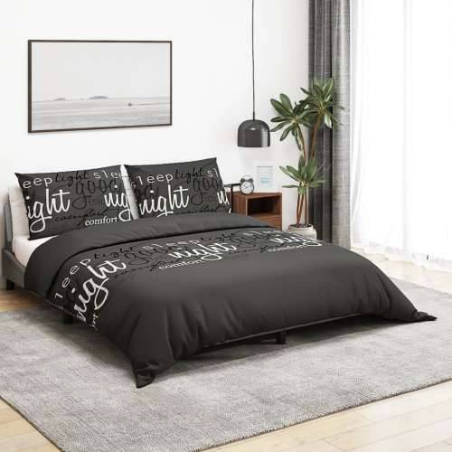 Set posteljine za poplun crni 200x200 cm pamučni - Crno-bijelo 200 x 200 cm + 80 x 80 cm 2 1 Cijena