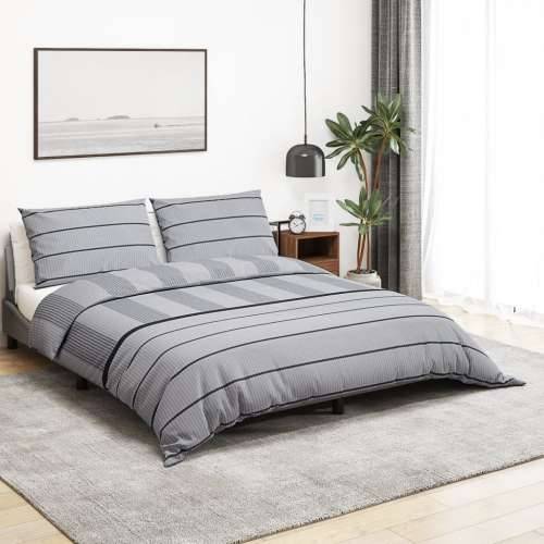 Set posteljine za poplun sivi 140 x 200 cm pamučni200x200  - Svjetlosiva 200 x 200 cm + 65 x 65 cm 2 1 Cijena