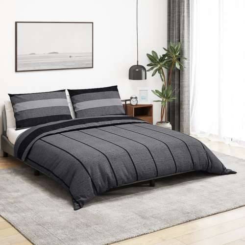 Set posteljine za poplun tamnosivi 140 x 200 cm pamučni200x200 - Tamno siva 200 x 200 cm + 80 x 80 cm 2 1 Cijena