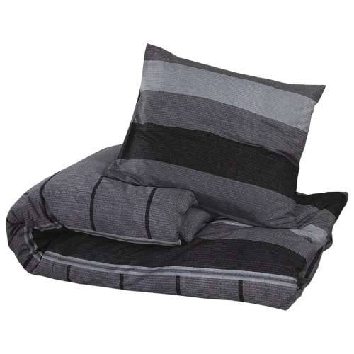 Set posteljine za poplun tamnosivi 140 x 200 cm pamučni200x200 - Tamno siva 200 x 200 cm + 80 x 80 cm 2 1 Cijena