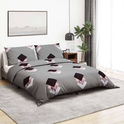 Set posteljine za poplun sivi 155x220 cm pamučni - Šareni 155 x 220 cm + 80 x 80 cm 1 Cijena