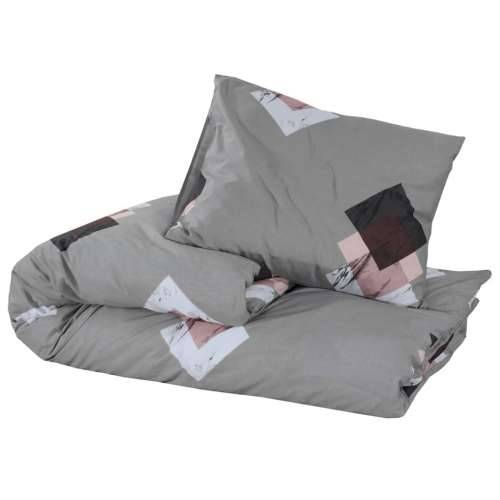 Set posteljine za poplun sivi 155x220 cm pamučni - Šareni 155 x 220 cm + 80 x 80 cm 1 Cijena