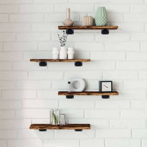 Zidne police 4 kom boja hrasta 40x10x1,5 cm konstruirano drvo - Dimljeni hrast 40 x 10 x 1.5 cm 4 Cijena