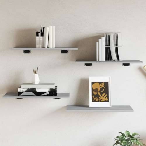 Zidne police 4 kom boja hrasta 60x30x1,5 cm konstruirano drvo - Sivi hrast sonoma 60 x 30 x 1.5 cm 4 Cijena