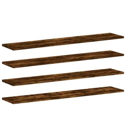 Zidne police 4 kom boja hrasta 100x20x1,5 cm konstruirano drvo - Dimljeni hrast 100 x 20 x 1.5 cm 4 Cijena