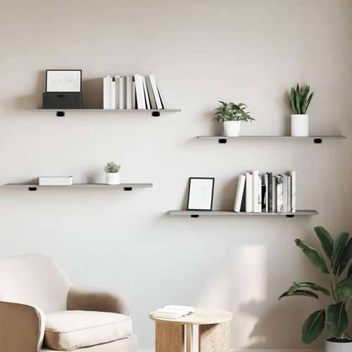 Zidne police 4 kom boja hrasta 100x20x1,5 cm konstruirano drvo - Sivi hrast sonoma 100 x 20 x 1.5 cm 4 Cijena