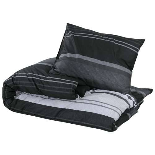 Set posteljine za poplun crno-bijeli 225x220 cm pamučni - Crne pruge 225 x 220 cm + 50 x 75 cm 2 1 Cijena