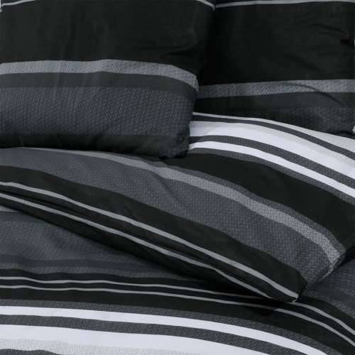 Set posteljine za poplun crno-bijeli 225x220 cm pamučni - Crne pruge 225 x 220 cm + 50 x 75 cm 2 1 Cijena