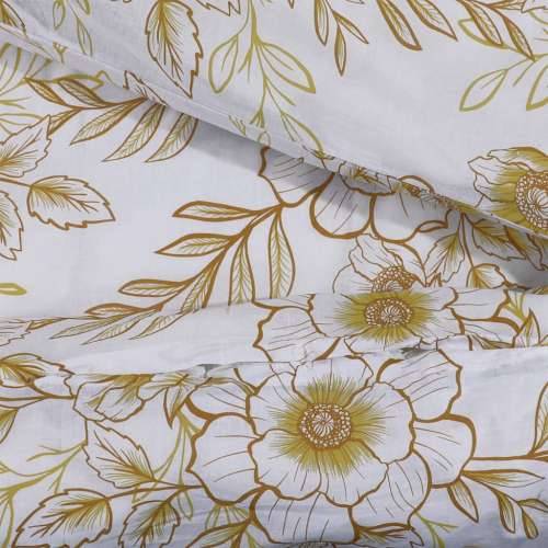 Set posteljine za poplun bijelo-smeđi 140 x 200 cm pamučni - Bijela i smeđa 140 x 200 cm + 60 x 70 cm 1 Cijena