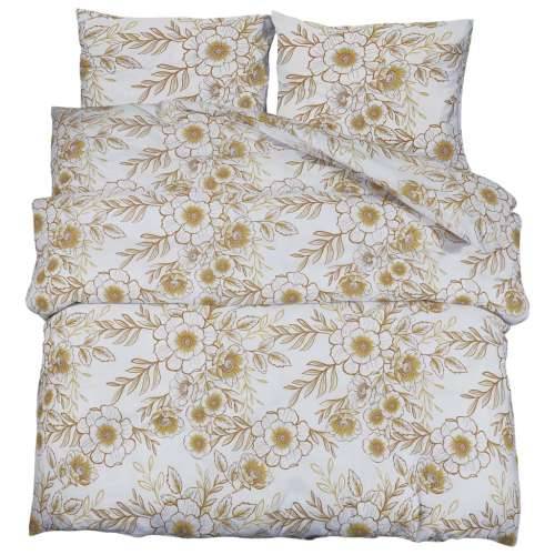 Set posteljine za poplun bijelo-smeđa 200x200 cm pamučni - Bijela i smeđa 200 x 200 cm + 50 x 75 cm 2 1 Cijena