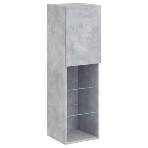 8-dijelni set zidnih TV ormarića s LED svjetlima boja betona - Beton siva 1 Cijena