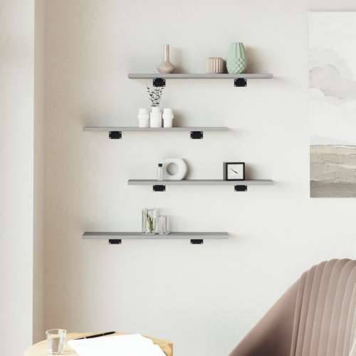Zidne police 4 kom boja hrasta 60x10x1,5 cm konstruirano drvo - Sivi hrast sonoma 60 x 10 x 1.5 cm 4 Cijena