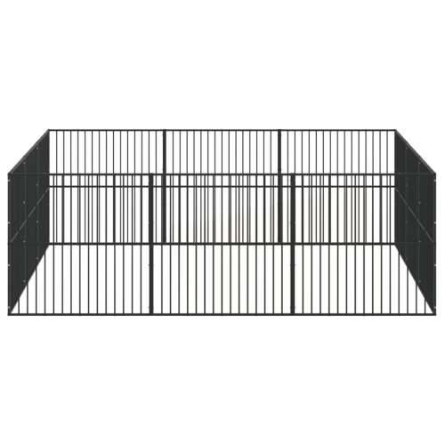 Ograda za pse s 12 panela crna od pocinčanog čelika Cijena