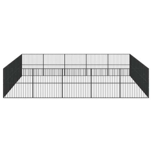 Ograda za pse s 20 panela crna od pocinčanog čelika Cijena