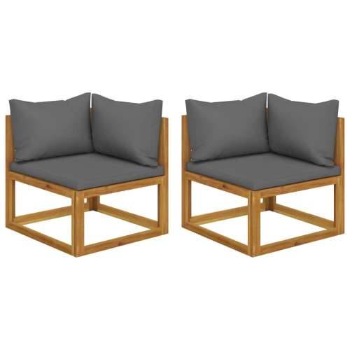 Modularne kutne sofe s jastucima 2 kom od masivnog drva bagrema - Tamno siva 2 Kutna sofa (2 kom) Cijena
