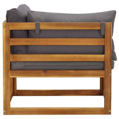 Modularne kutne sofe s jastucima 2 kom od masivnog drva bagrema - Tamno siva 2 Kutna sofa (2 kom) Cijena
