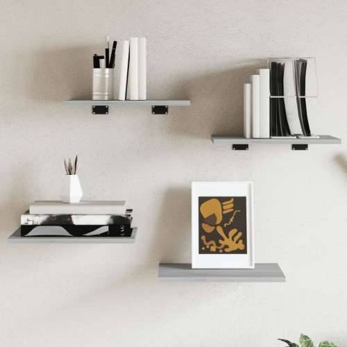 Zidne police 4 kom boja hrasta 40x30x1,5 cm konstruirano drvo - Sivi hrast sonoma 40 x 30 x 1.5 cm 4 Cijena