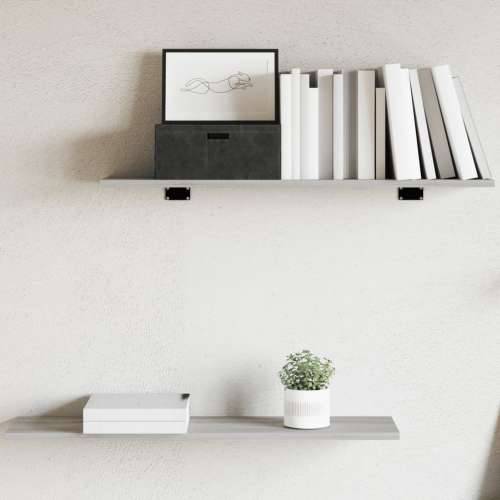 Zidne police 4 kom boja hrasta 80x20x1,5 cm konstruirano drvo - Sivi hrast sonoma 80 x 20 x 1.5 cm 4 Cijena