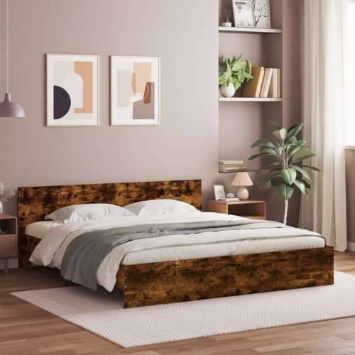 Okvir za krevet s uzglavljem boja hrasta 200x200 cm - Dimljeni hrast 200 x 200 cm Cijena