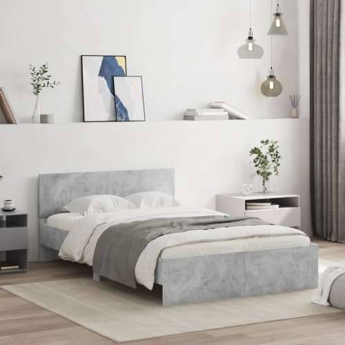 Okvir kreveta s uzglavljem boja betona 135x190 cm - Beton siva 135 x 190 cm Cijena