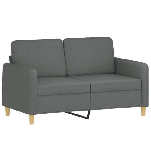 3-dijelni set sofa s jastucima tamnosivi od tkanine - Tamno siva s jastucima i tabureom Cijena