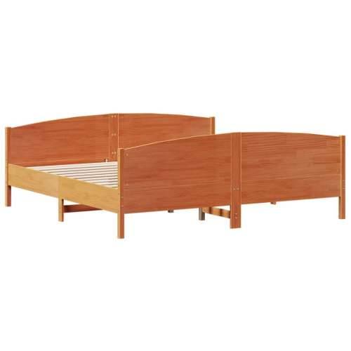 Okvir kreveta bez madraca voštano smeđi 200x200 cm od borovine - Smeđa 200 x 200 cm Cijena
