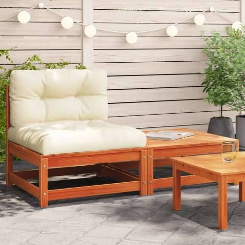 Vrtna sofa bez naslona za ruke s jastucima i tabureom - Voštano smeđa 1 armless sofa Cijena