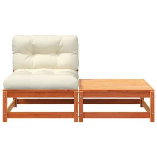Vrtna sofa bez naslona za ruke s jastucima i tabureom - Voštano smeđa 1 armless sofa Cijena