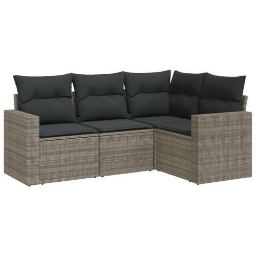 Vrtna garnitura - 4-dijelni set vrtnih sofa od poliratana s jastucima sivi - Siva 1 Bez stola Cijena