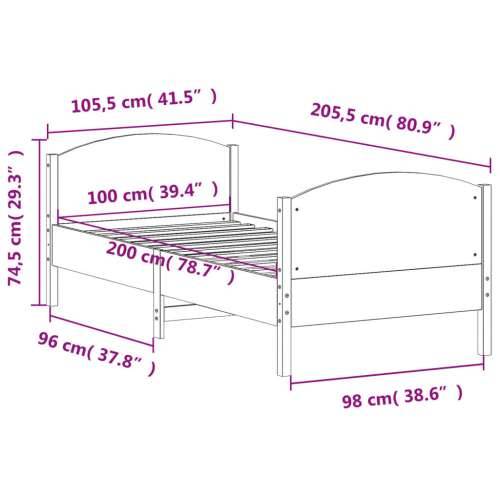Okvir kreveta bez madraca bijeli 100x200 cm konstruirano drvo Bijela 100 x 200 cm Cijena