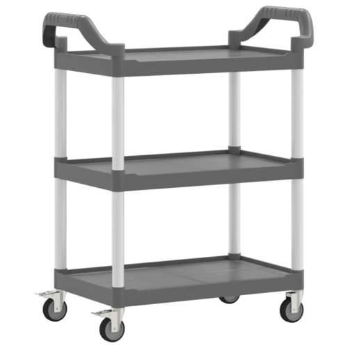 Kolica s 3 razine siva 81 x 41 x 92 cm aluminijska - Siva 81 x 41 x 92 cm Cijena