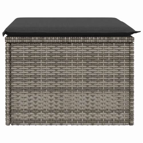 Vrtni tabure s jastukom sivi 55 x 55 x 37 cm od poliratana - Siva 1 sa spremištem Cijena