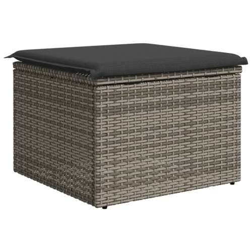 Vrtni tabure s jastukom sivi 55 x 55 x 37 cm od poliratana - Siva 1 sa spremištem Cijena