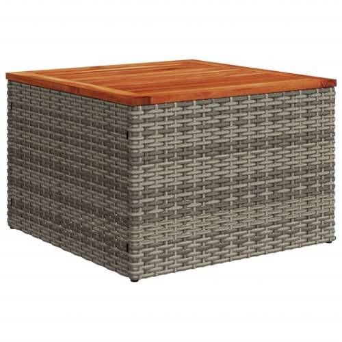 Vrtni stol sivi 55 x 55 x 37 cm od poliratana i bagremovog drva - Siva 1 boja drva Cijena