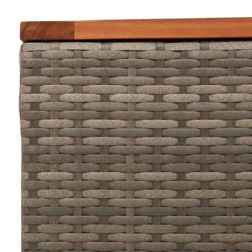 Vrtni stol sivi 55 x 55 x 37 cm od poliratana i bagremovog drva - Siva 1 boja drva Cijena