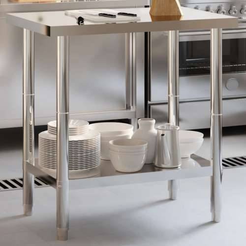 Kuhinjski radni stol 82,5 x 55 x 85 cm od nehrđajućeg čelika Cijena