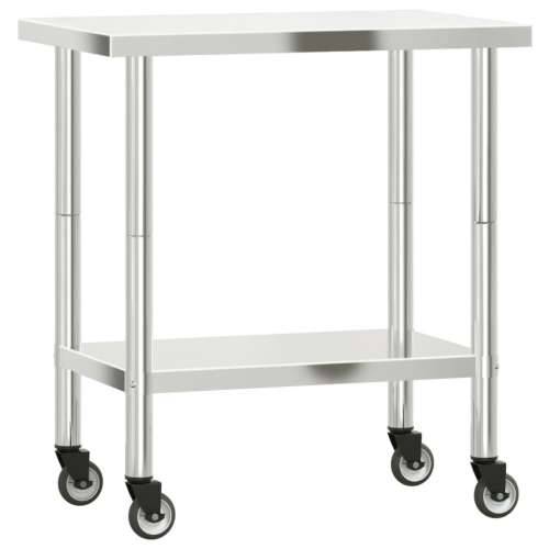 Kuhinjski radni stol s kotačima 82,5x55x85 cm nehrđajući čelik Cijena