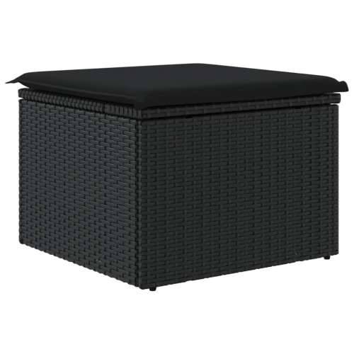 Vrtni tabure s jastukom crni 55 x 55 x 37 cm od poliratana - Crna 1 sa spremištem Cijena