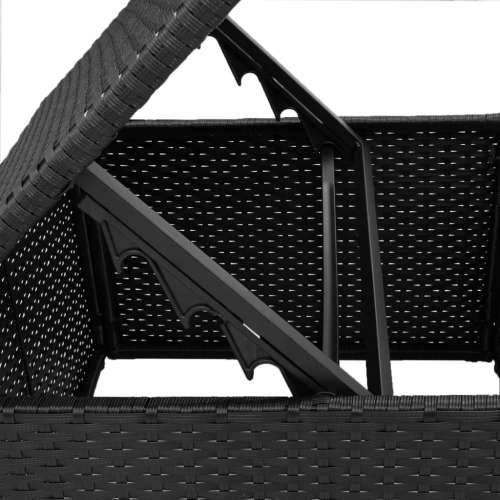 Vrtni tabure s jastukom crni 55 x 55 x 37 cm od poliratana - Crna 1 sa spremištem Cijena