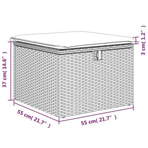 Vrtni tabure s jastukom crni 55 x 55 x 37 cm od poliratana - Crna 1 sa spremištem Cijena
