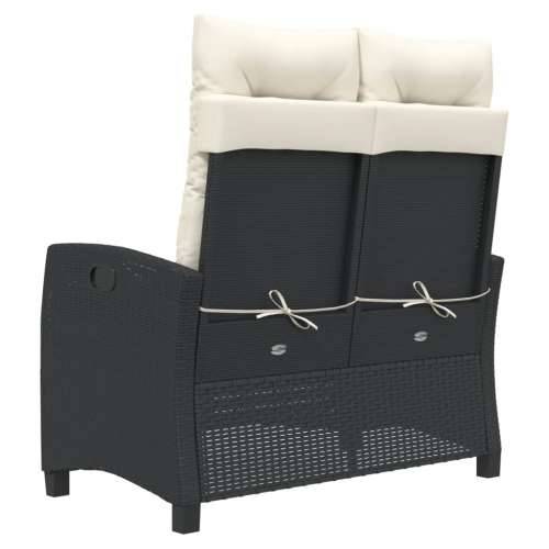 Vrtni naslonjač s jastucima crni od poliratana - Crna i krem 105 x 66 x 93 cm 1 Cijena