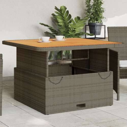 Vrtni stol sivi 110 x 110 x 71 cm poliratan i bagremovo drvo Siva 110 x 110 x 71 cm 1 Cijena
