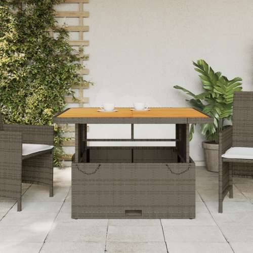 Vrtni stol sivi 110 x 110 x 71 cm poliratan i bagremovo drvo - Siva 110 x 110 x 71 cm 1 Cijena