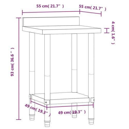 Kuhinjski stol sa zaštitom od prskanja 55 x 55 x 93 cm čelični Cijena