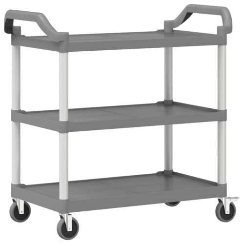 Kolica s 3 razine siva 99 x 50 x 96 cm aluminijska - Siva 99 x 50 x 96 cm Cijena